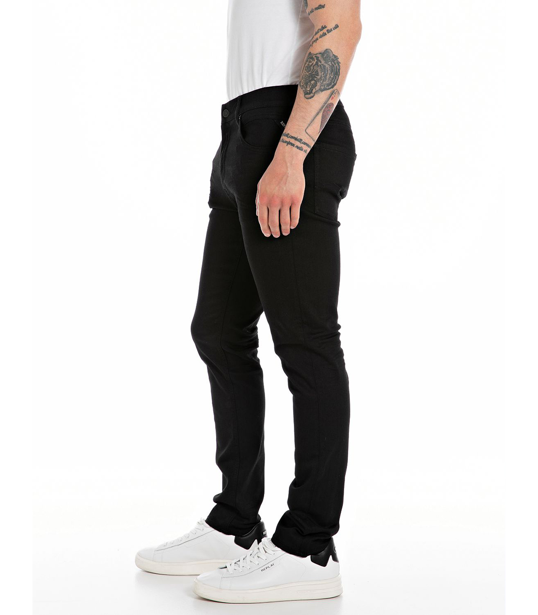 スリムテーパードMICKYMブラックデニム 詳細画像 ブラック 3